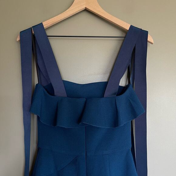 Rebecca Vallance Aegean Mini Dress Indigo Size 2 Blue Ruffles Chic Sexy Classic - Picture 12 of 16